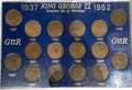 King George VI Complete Set of Farthing Coins 1937-1952