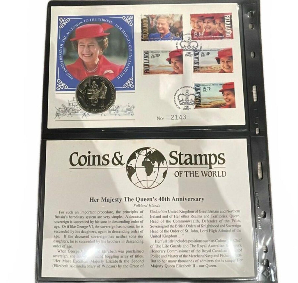 Her Majesty The Queen's 40th Anniversary Coin and Stamp Set